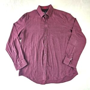 Robert Graham Printed Button Down Red/Black Long Sleeve Collar Shirt Size XL